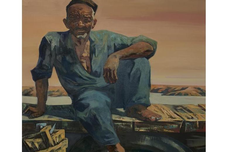  p>《笑容》是叶南2022年创作的一幅布面油画. /p>