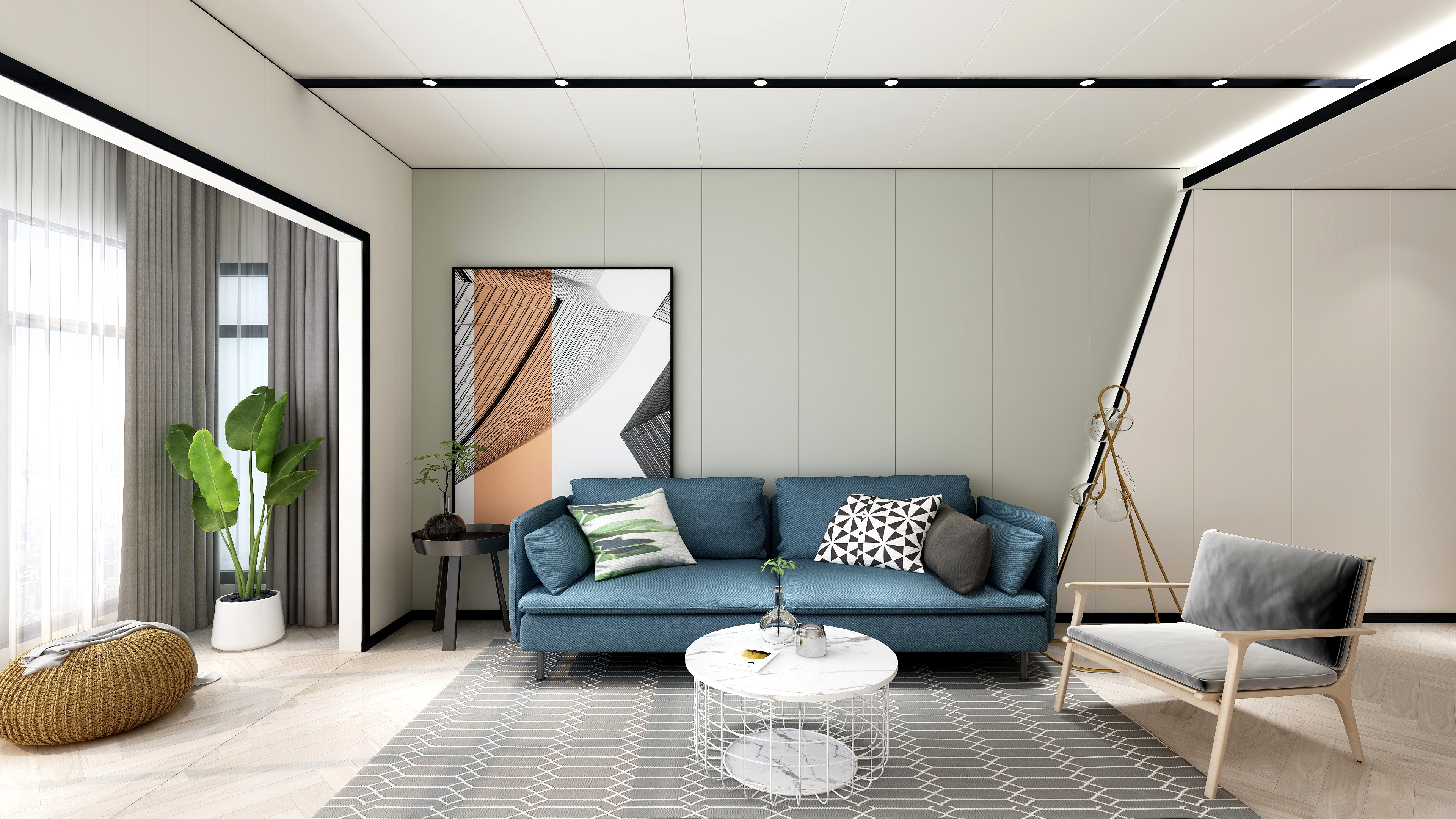 在集成墙面上形成"光触媒防护层"做到"环境消毒"和"空气净化"同时进行