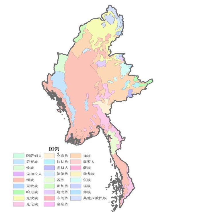 缅甸行政区划地图中文图片