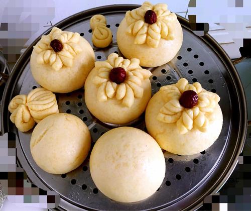 奶香莜面花馒头