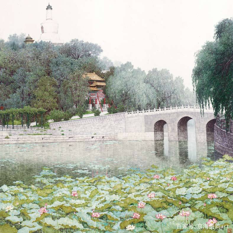 「京海墨韵艺术鉴赏」中西艺术融合的大典型｜宋涤彩墨山水画_百科TA说