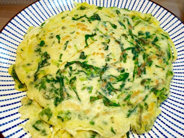  p>小青菜是为了给孩子补充一点蔬菜.所以放在饼里.