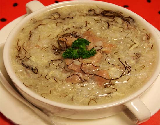 秘制发菜瘦肉粥