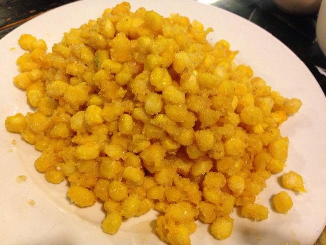 玉米炒咸蛋黄