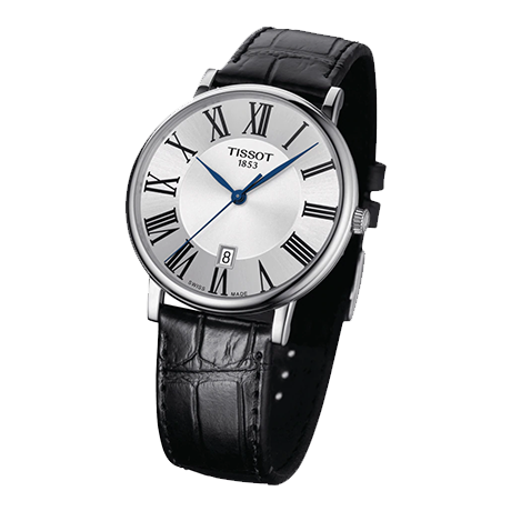 天梭卡森臻我系列皮带石英男表