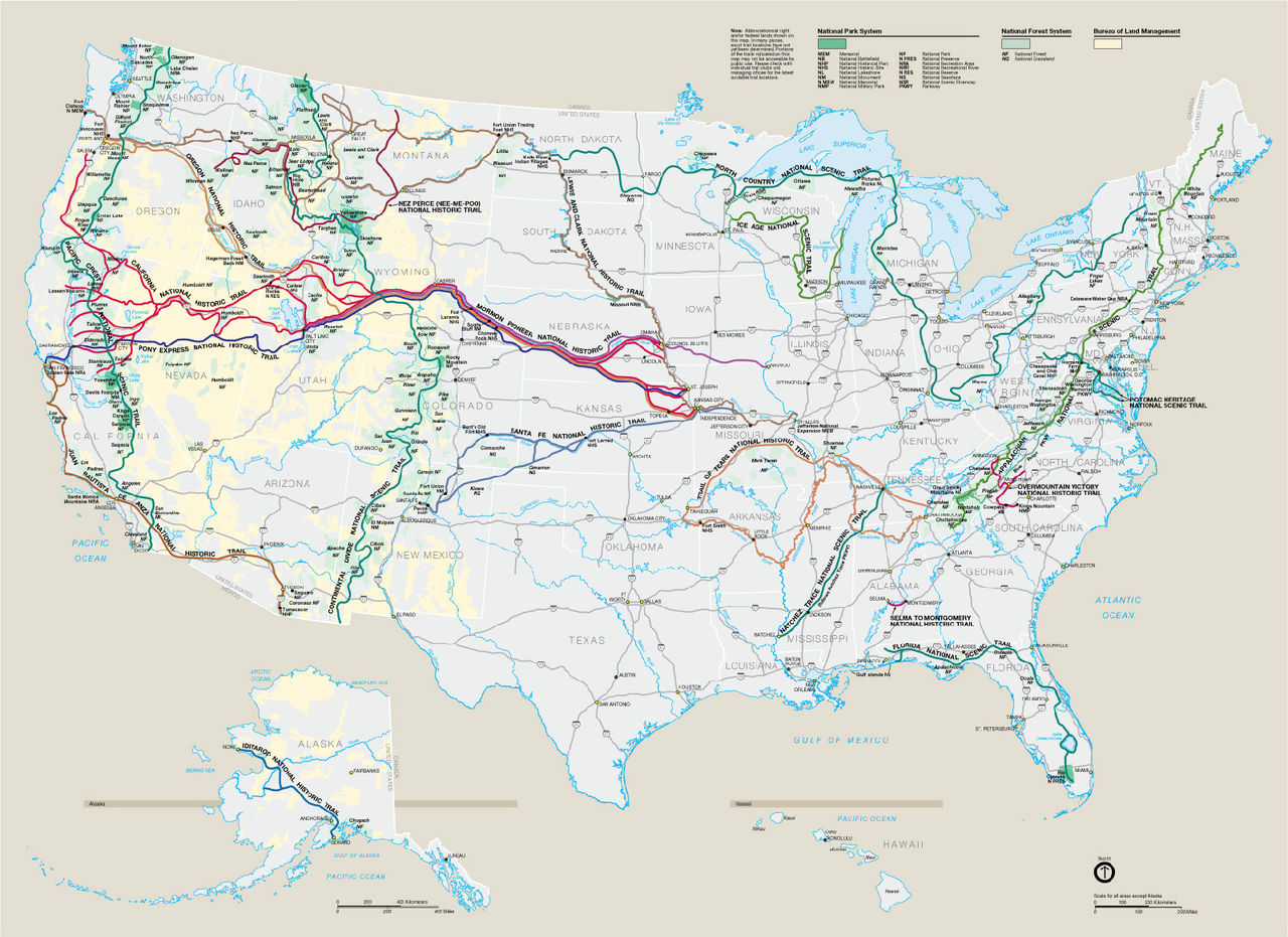  p>美国国家级步道(national trails system, nts):20世纪60年代,人们