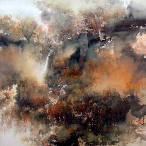  p>何百里 ,生于广州,旋即迁居香港,早岁致力山水画创作,60至70年代