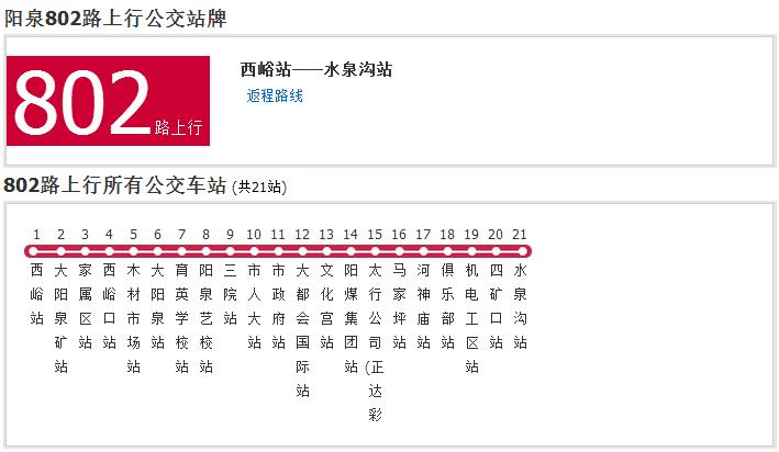 阳泉公交802路