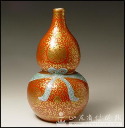 清光绪珊瑚釉描金团凤葫芦瓶_百度百科