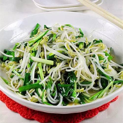 豆芽炒韭菜