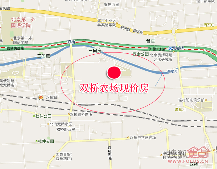 p>双桥农场限价房位于北京市朝阳区,东,南,北临城市规划道路,西临
