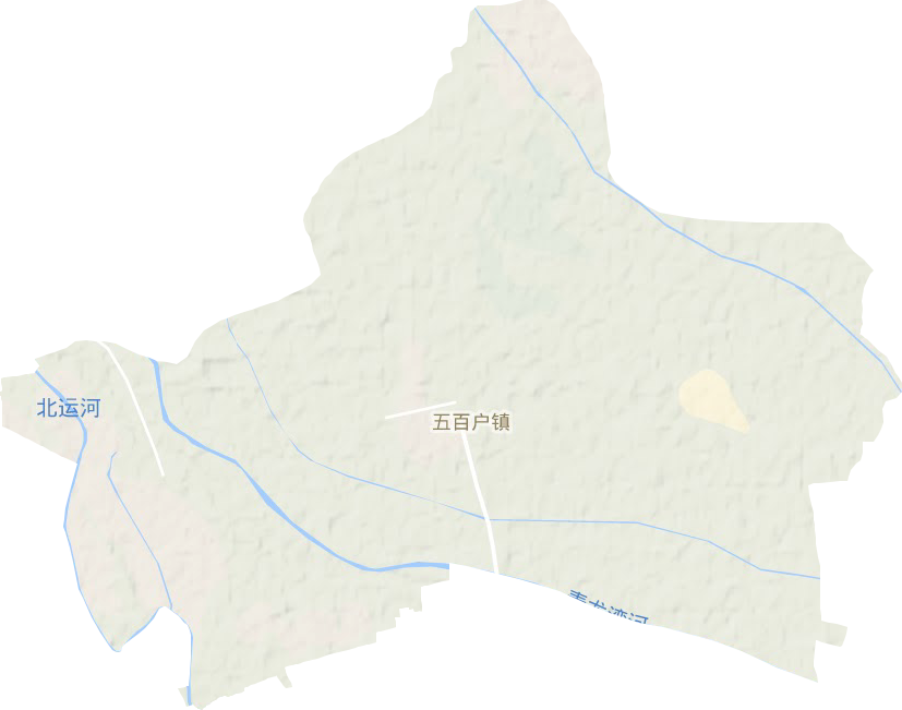 <p>五百户镇地形图