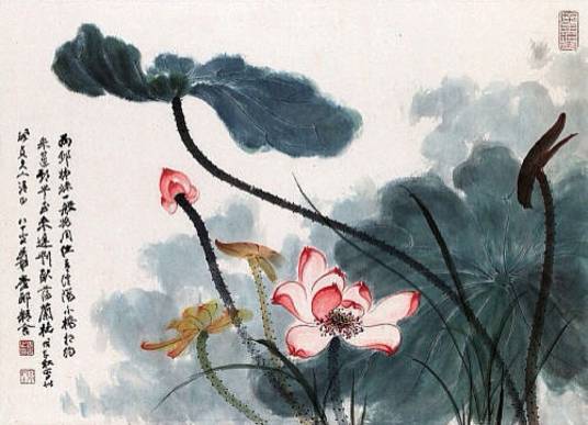 荷花图（张大千创作中国画）_百度百科