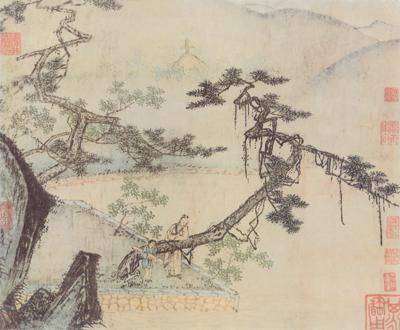 倚松图（南宋马远创作的纸本设色画）_百度百科