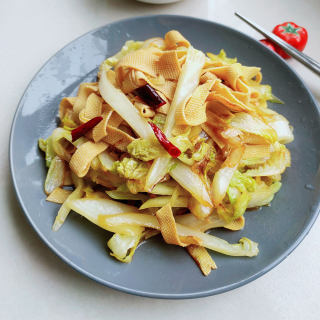 白菜炒豆皮