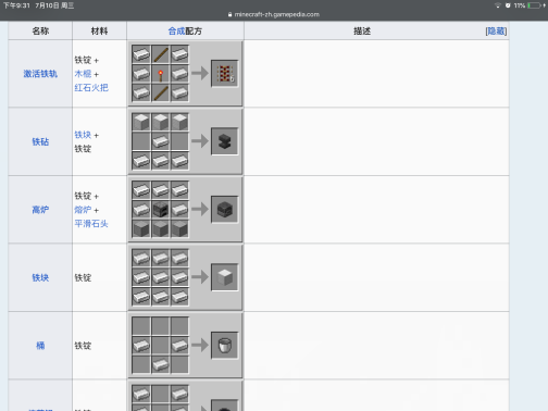 铁（Minecraft中的道具中的实用物品）_百度百科