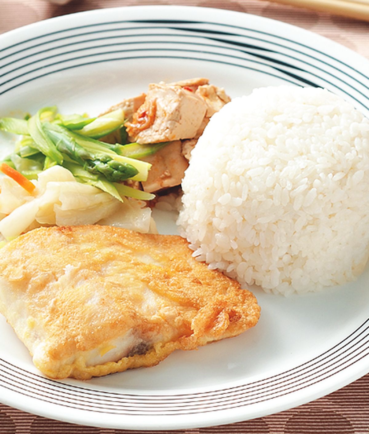 鲍鱼汁蔬菜酱煎鱼排饭