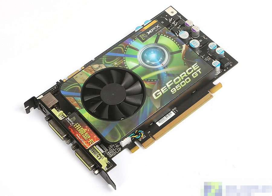 p>xfx讯景9500gt(pv-t95g-uds)是一款电脑显卡,芯片厂商为nvidia.