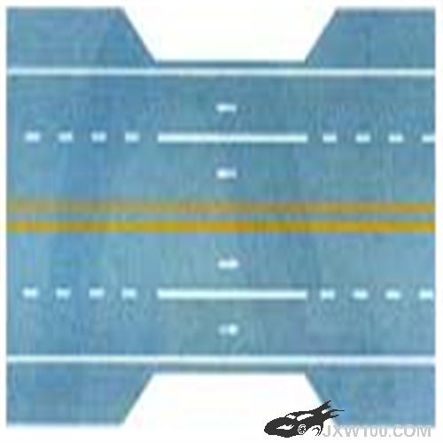  p>禁止变换车道线是一条白色实线,它施划在路段上,与白色虚线相连, a