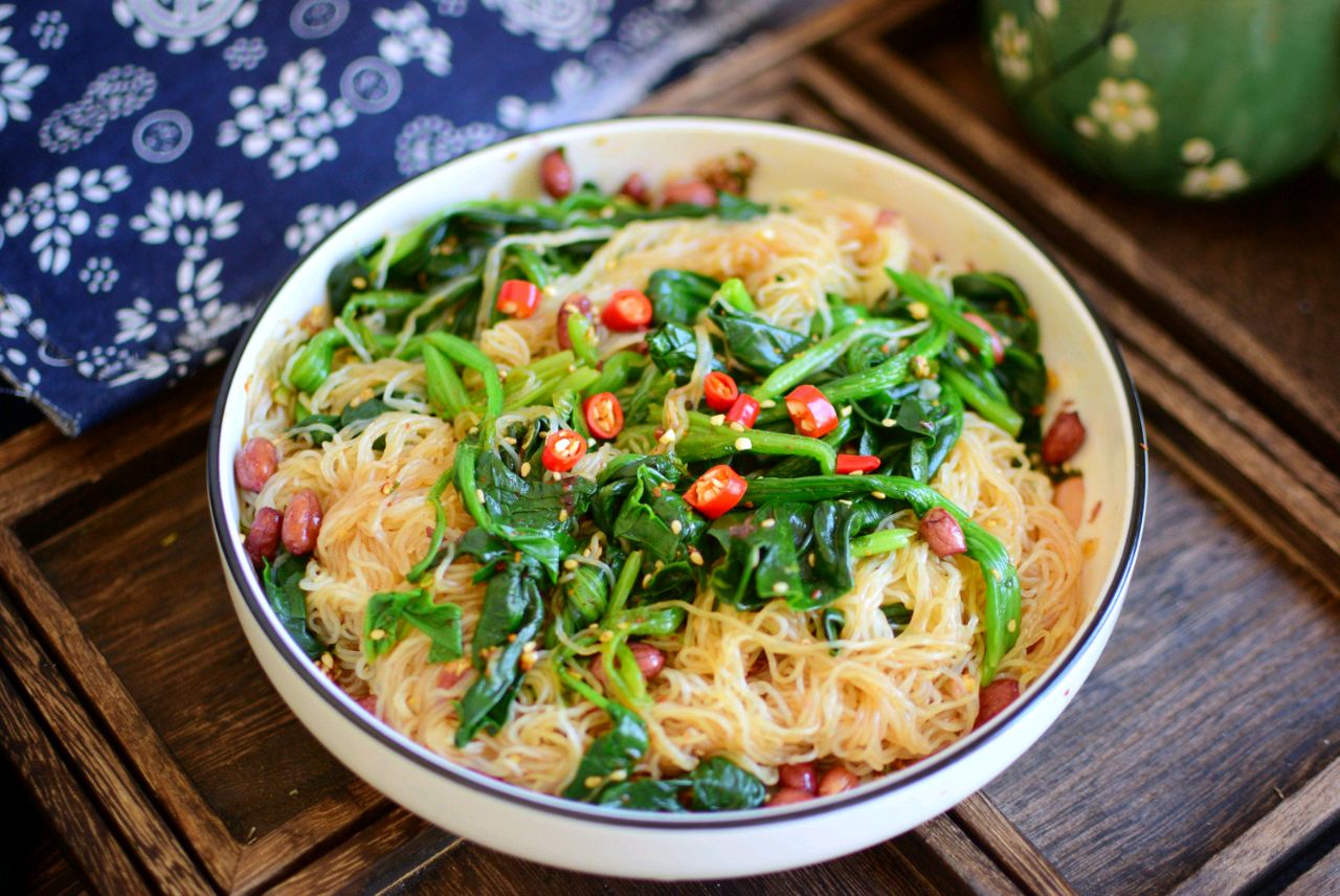 菠菜凉拌粉丝
