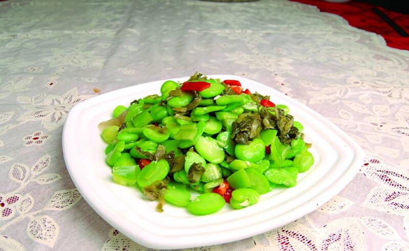 蚕豆炒咸菜