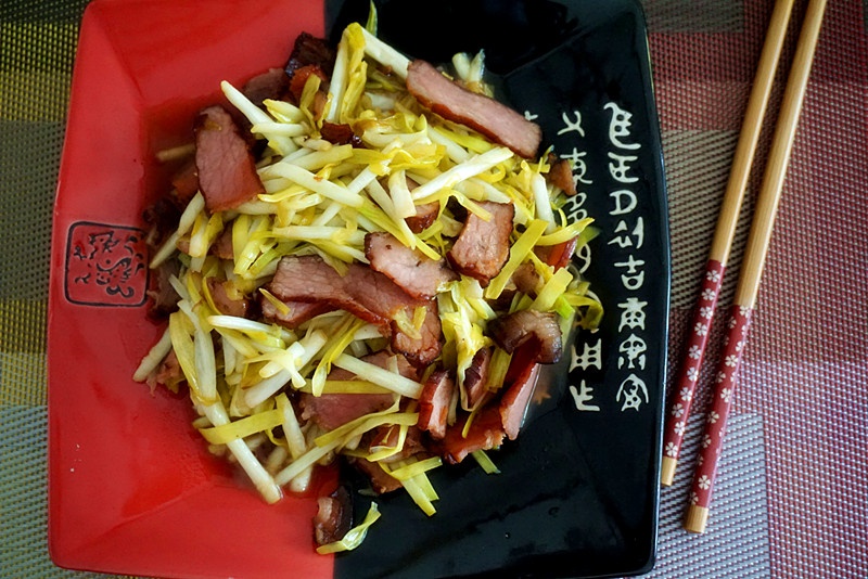 腊肉炒韭黄