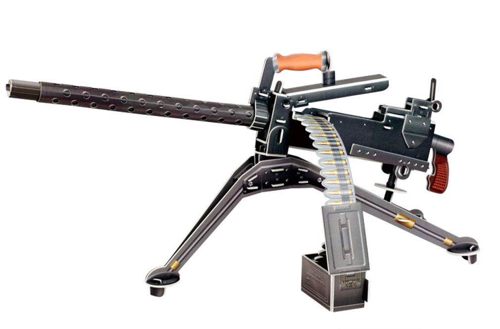 q书架·爱拼·3d益智手工:勃朗宁m1919a4机枪