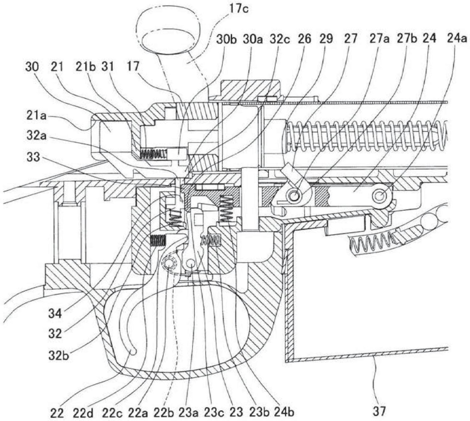 仿真枪中的上膛指示装置