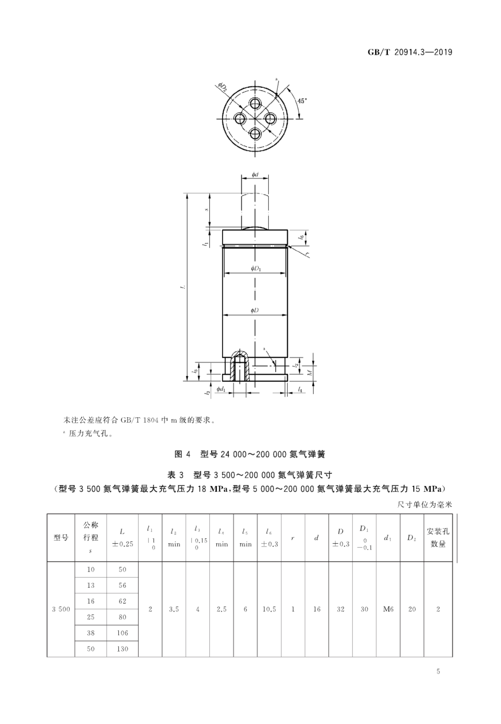 冲模—氮气弹簧—第3部分:紧凑强力氮气弹簧