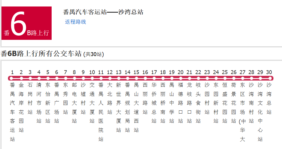 广州公交番6b路