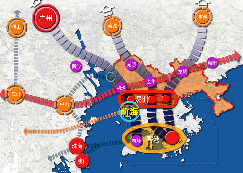  p>前海合作区位于深圳火车西站背后,西至 a href="#" data-lemmaid="