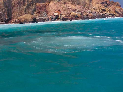  p>海底热泉是指海底深处的喷泉,原理和火山喷泉类