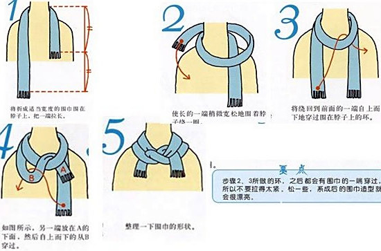 围巾的围法图解