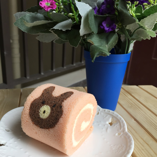 可爱小熊蛋糕卷