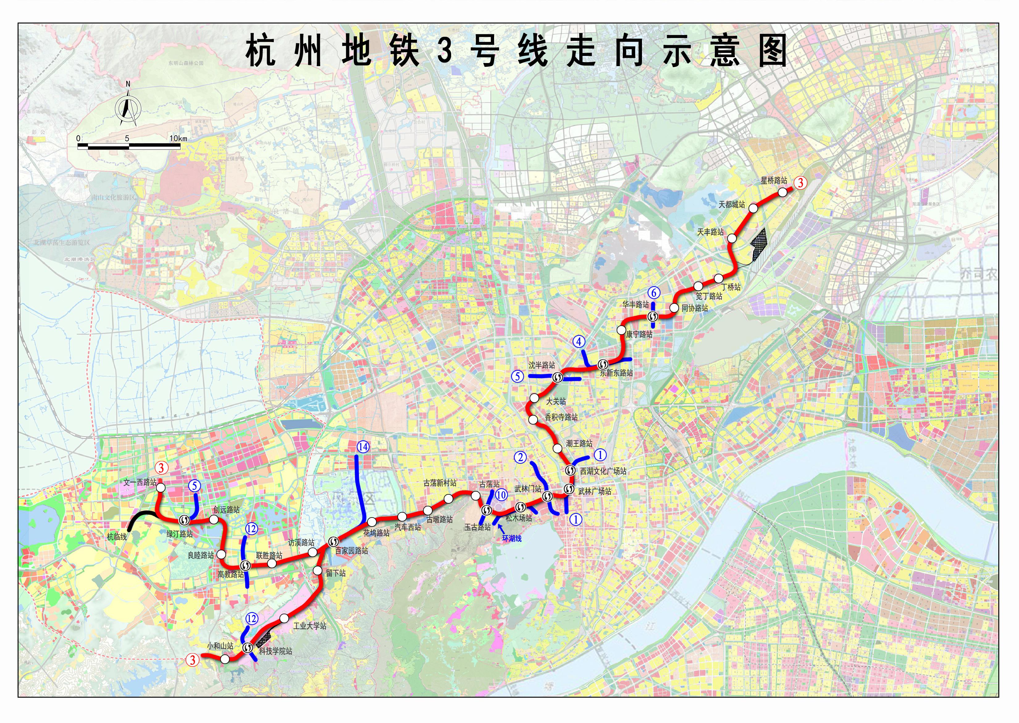  p>杭州地铁3号线(hangzhou metro line 3),是中国浙江省杭州市境内一