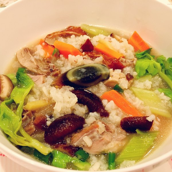 皮蛋烧鸭粥