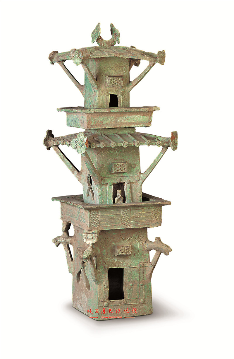 东汉绿釉陶楼