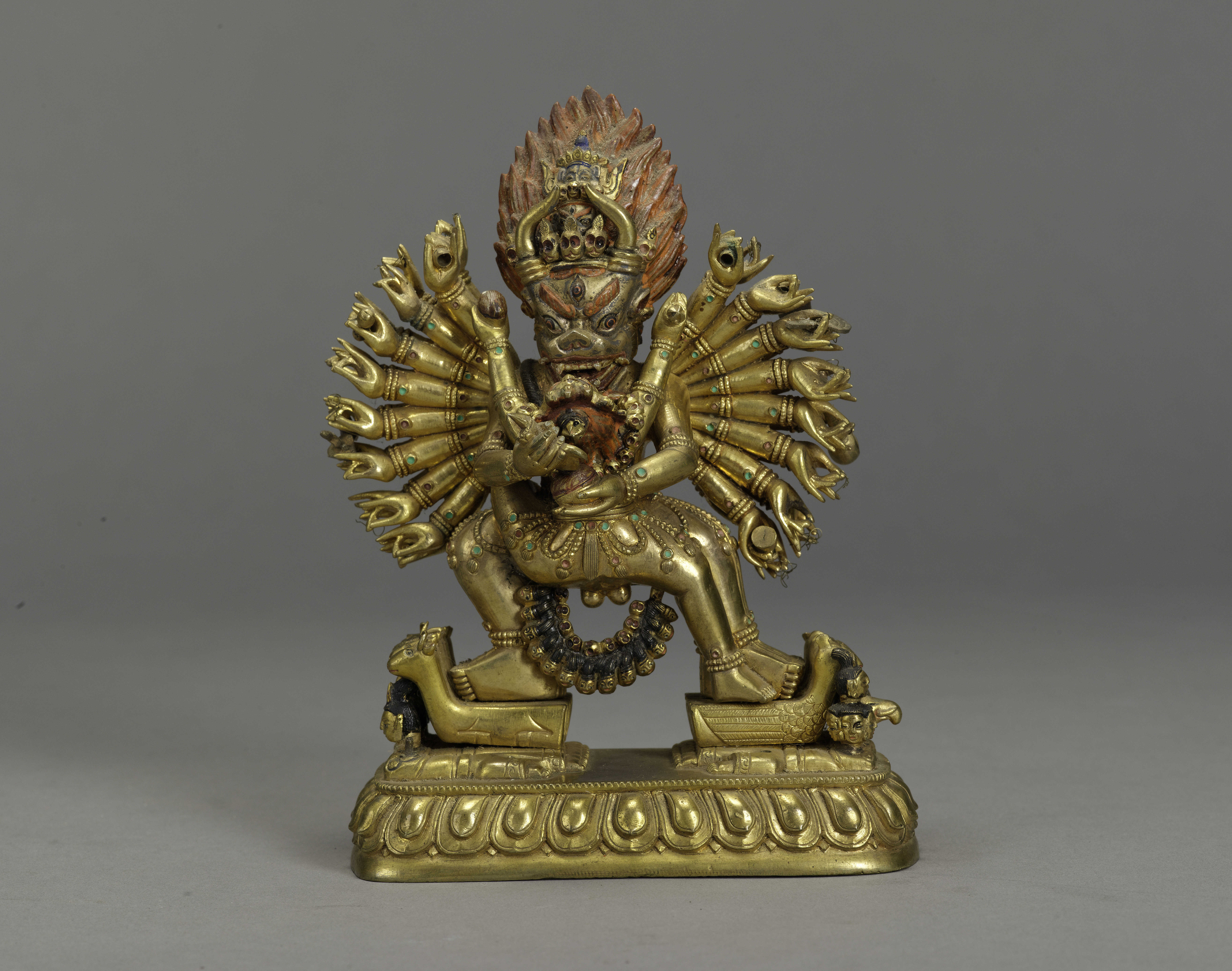 清鎏金大威德明王像