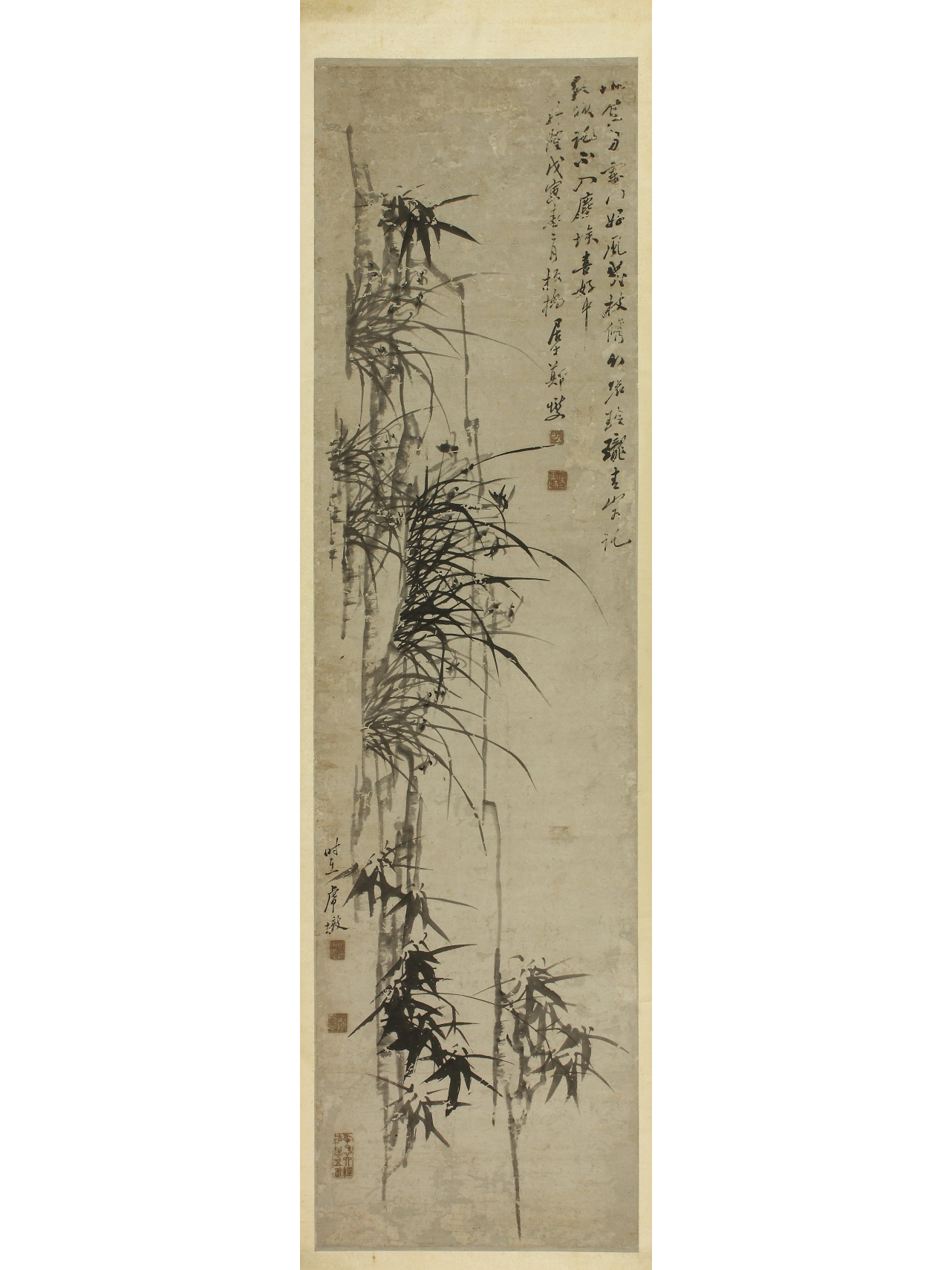 清郑燮兰竹图轴