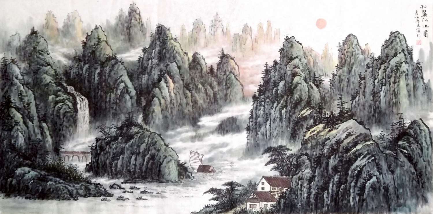  p>中国的山水画简称"山水",山水画家以山川自然景观为主要描写对象