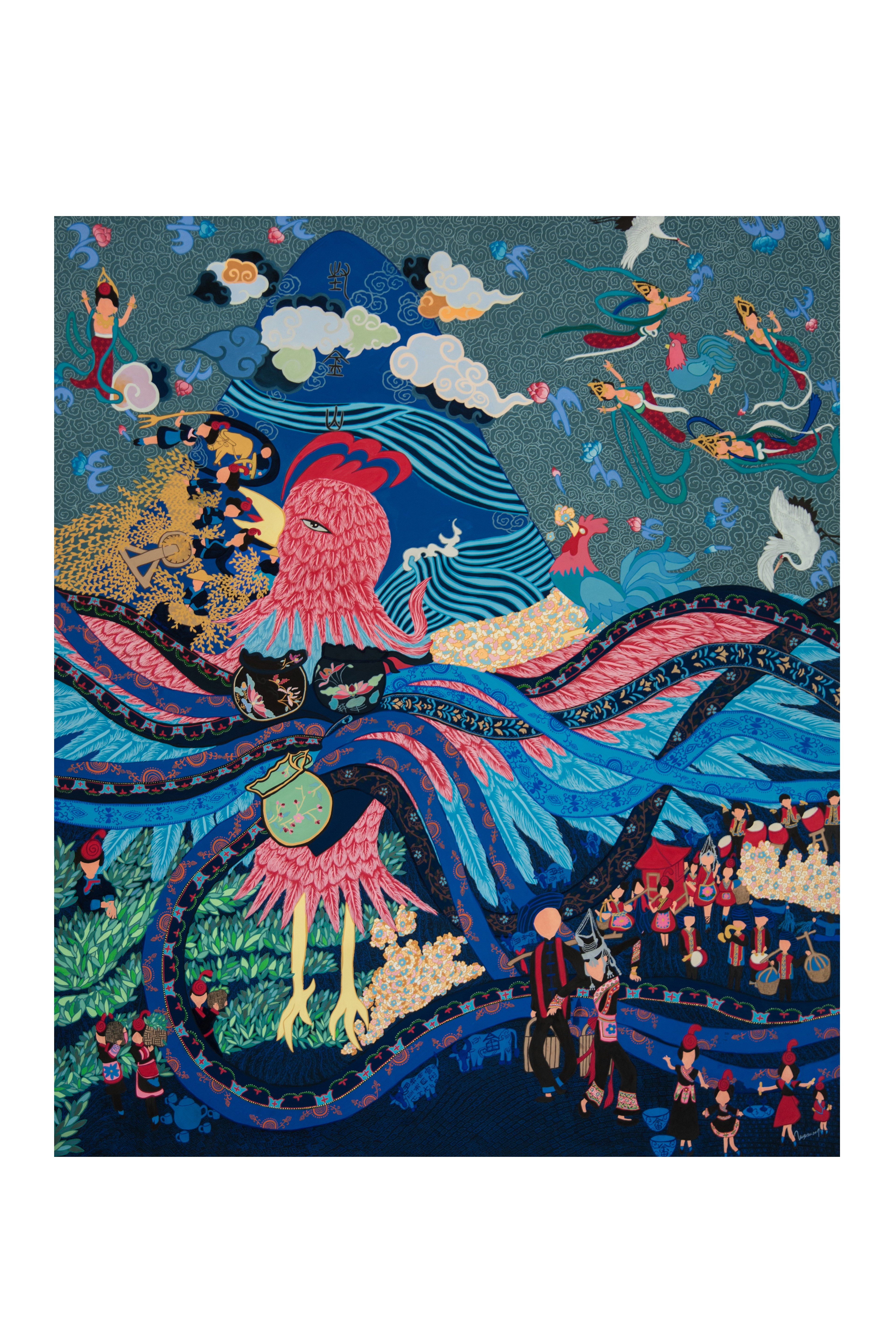 "畲族民间绘画"是文艺助力项目之一,是浙江省美术家协会根据畲乡<a t