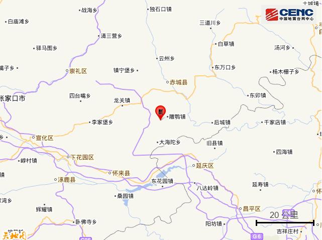 2021年3月13日河北张家口市赤城县2.3级地震