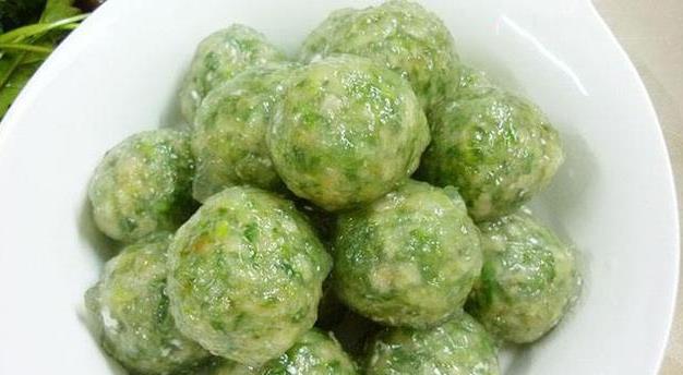水晶荠菜圆子