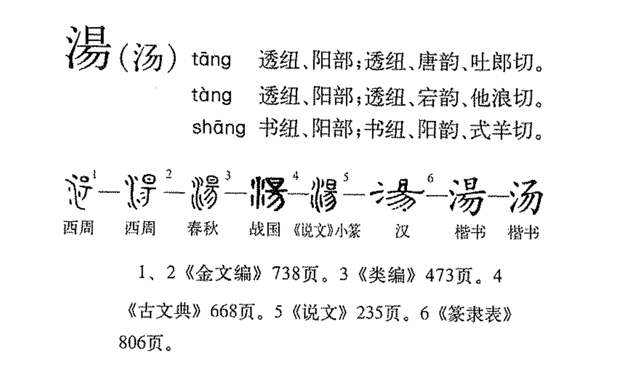  p>汤(拼音:tāng,shāng,tàng)为汉语一级通用规范汉字(常用字),此