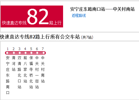 北京公交快速直达专线82路