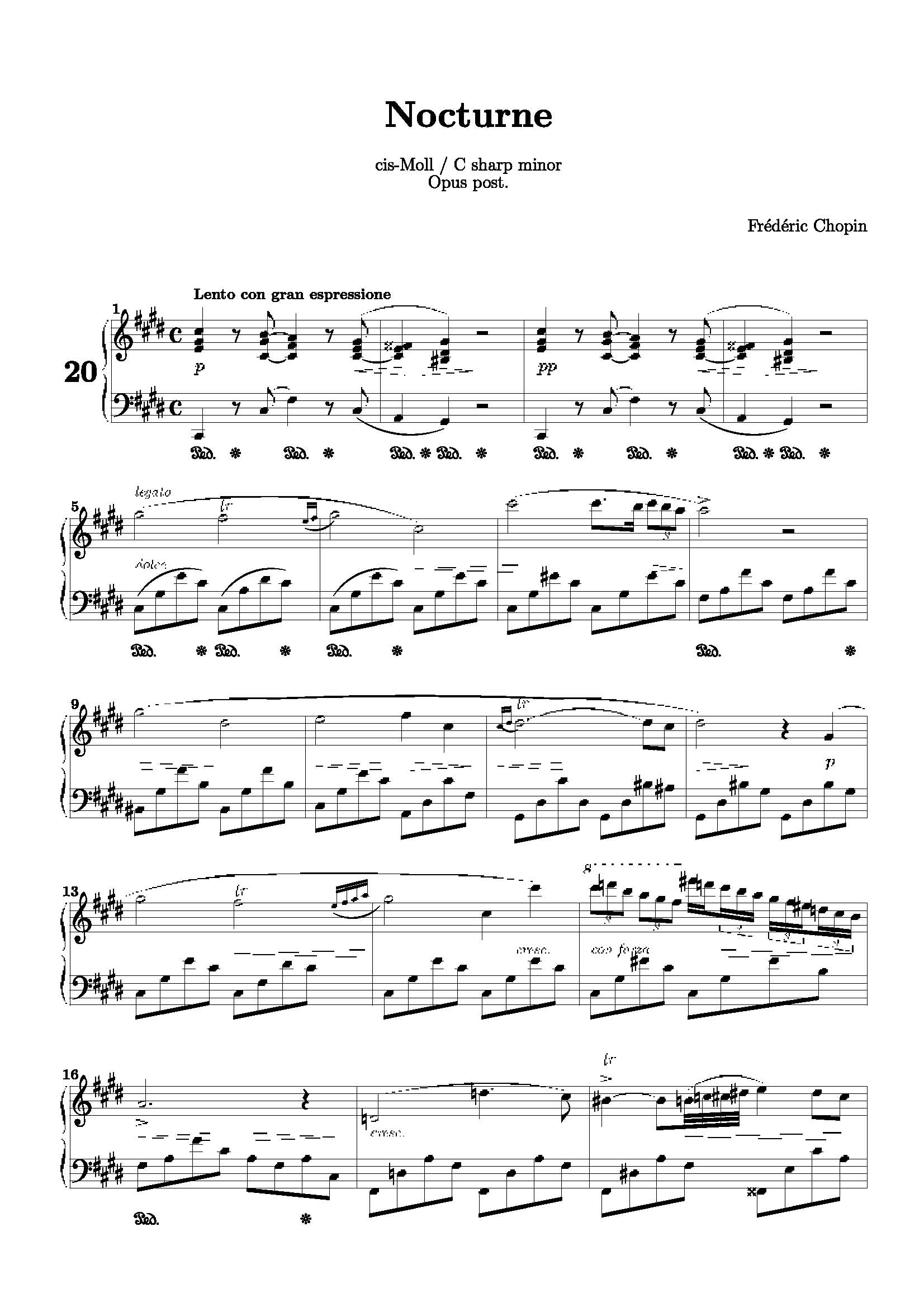 肖邦升c小调第二十一号夜曲