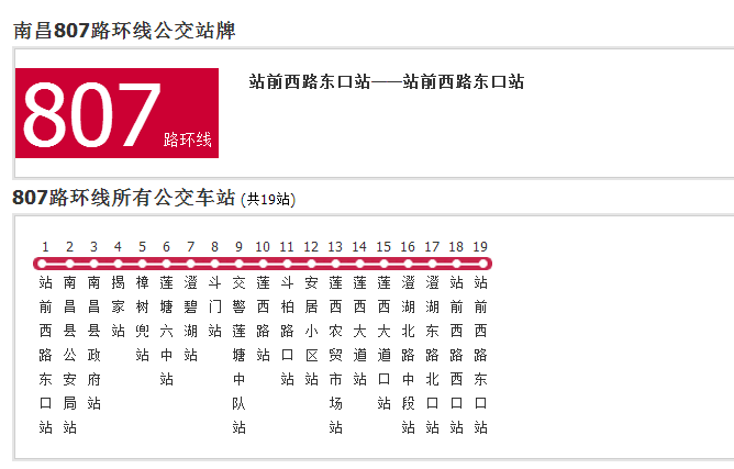 南昌公交807路环线