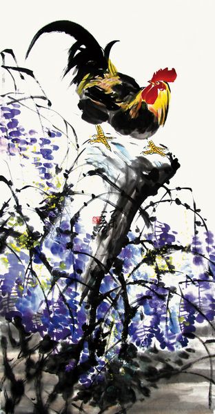 任性情,因趣得神,百鸡千姿,天趣横生,风情万种,被人们称为"王宏画鸡"