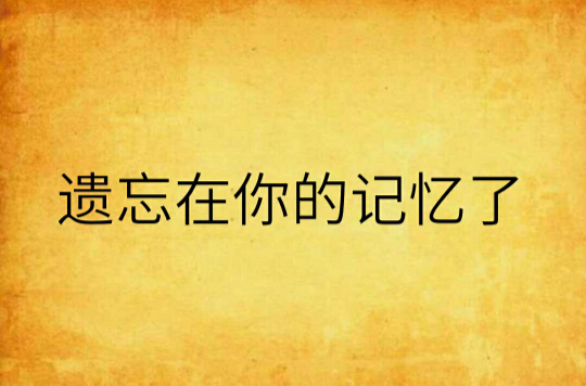 遗忘在你的记忆了