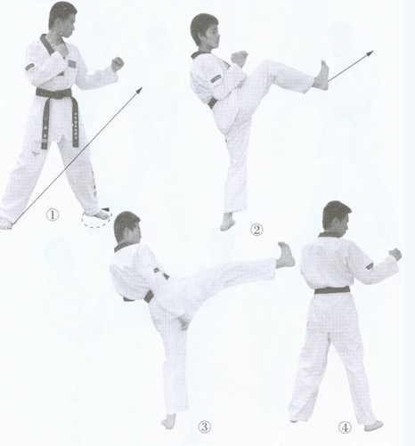  p>跆拳道基本动作-推踢是一个踢腿动作. /p>